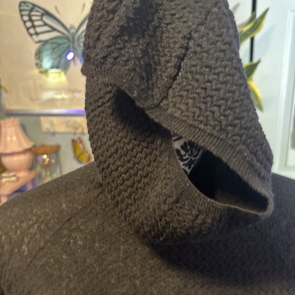 Patagonia Wool Blend Knit Outerwear With Hood. Black Lightweight Sz Large - Picture 5 of 10